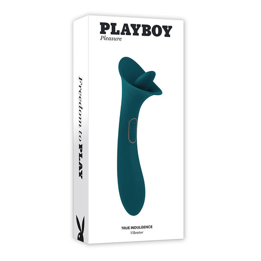 Playboy True Indulgence Rechargeable Dual Ended Silicone Flicking Vibrator Deep Teal-Pinkfoxxx