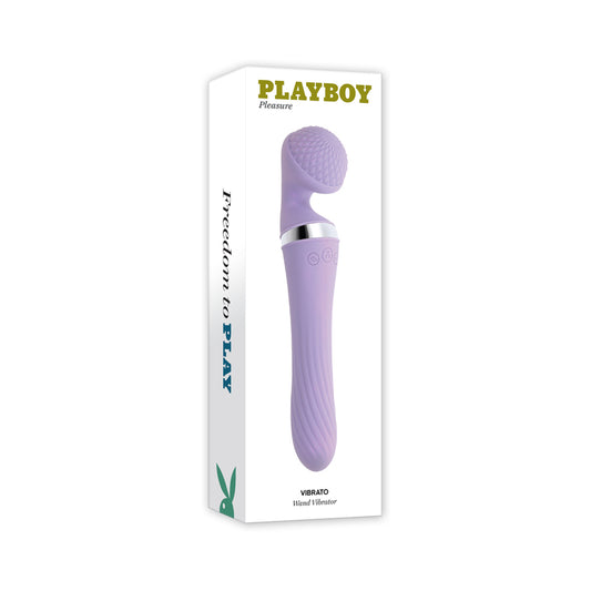 Playboy Vibrato Rechargeable Silicone Dual Ended Wand Vibrator Opal-Pinkfoxxx