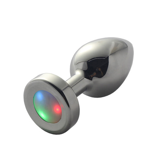 Ple'sur 3-Setting LED Light-Up Metal Anal Plug Small-Pinkfoxxx
