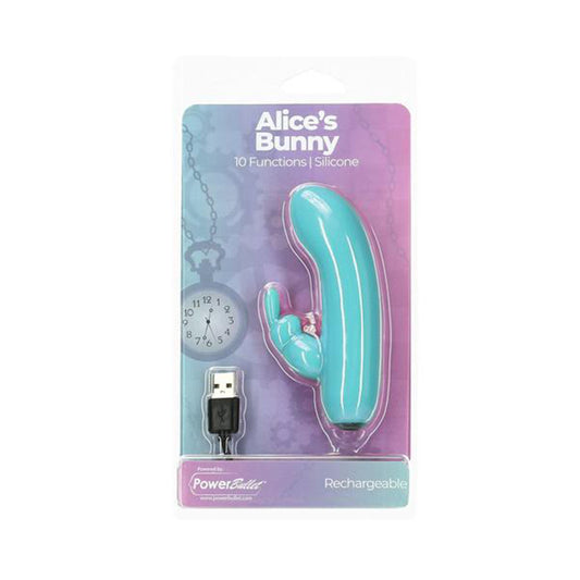 Powerbullet Alice's Bunny Rechargeable Bullet Vibrator with Silicone Rabbit Sleeve-Pinkfoxxx