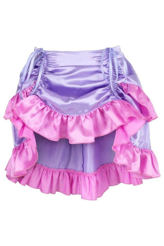 Purple/Pink Satin Ruched Bustle Skirt