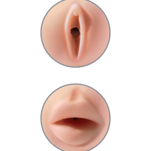 PDX EXTREME TIGHT GRIP PUSSY & MOUTH MASTURBATOR WHITE/ LIGHT - PDRD28119