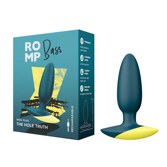 ROMP Bass Rechargeable Silicone Vibrating Anal Plug Dark Green-Pinkfoxxx