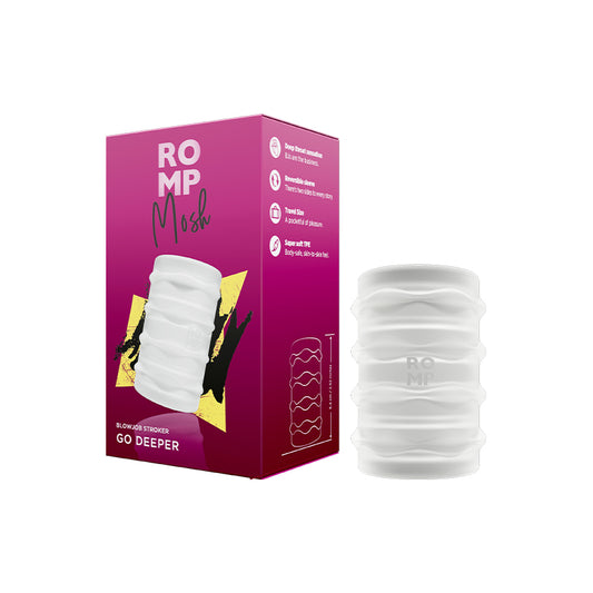 ROMP Mosh Compact Reversible Manual Stroker Clear-Pinkfoxxx
