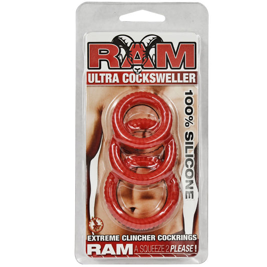 Ram Ultra Silicone Cocksweller 3 Cock Rings-Pinkfoxxx