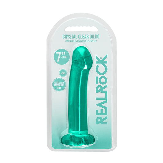RealRock Crystal Clear Non-Realistic 7 in. Dildo With Suction Cup-Pinkfoxxx
