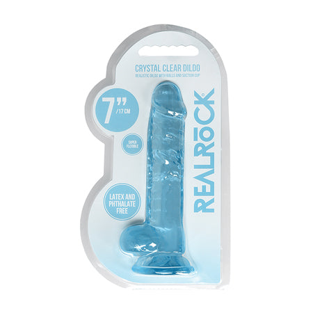 RealRock Crystal Clear Realistic Dildo With Balls and Suction Cup-Pinkfoxxx