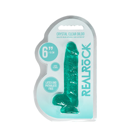 RealRock Crystal Clear Realistic Dildo With Balls and Suction Cup-Pinkfoxxx