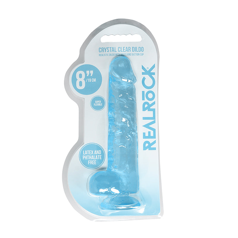 RealRock Crystal Clear Realistic Dildo With Balls and Suction Cup-Pinkfoxxx