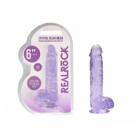 RealRock Crystal Clear Realistic Dildo With Balls and Suction Cup-Pinkfoxxx