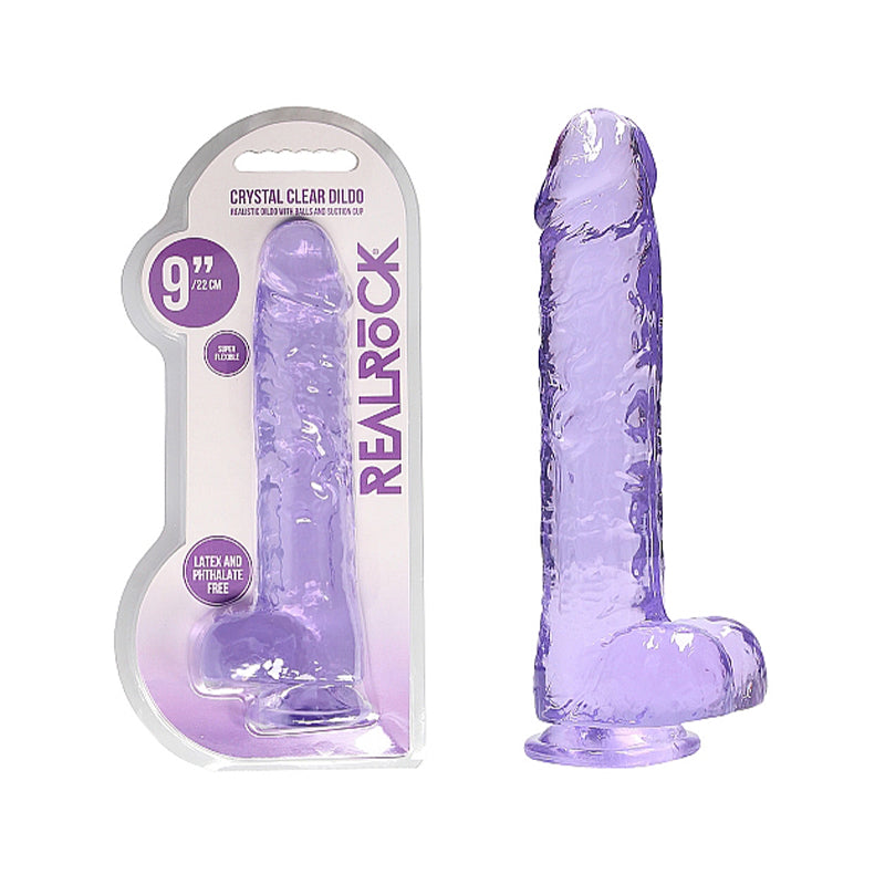 RealRock Crystal Clear Realistic Dildo With Balls and Suction Cup-Pinkfoxxx