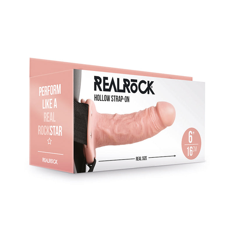 RealRock Realistic 6 in. Hollow Strap-On-Pinkfoxxx