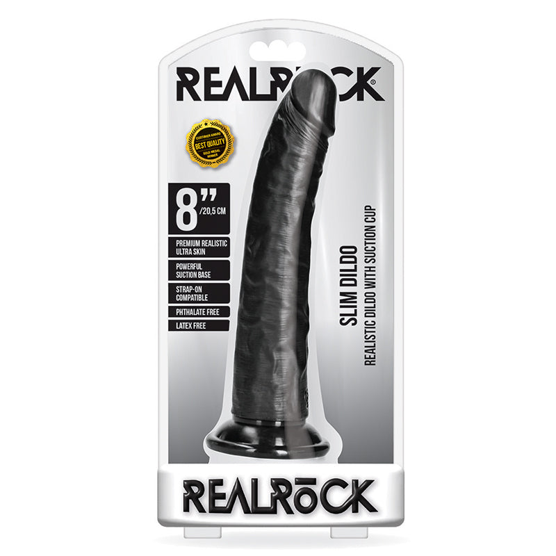 RealRock Realistic 8 in. Slim Dildo With Suction Cup