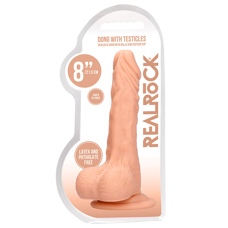 RealRock Realistic Dildo With Balls and Suction Cup Beige-Pinkfoxxx