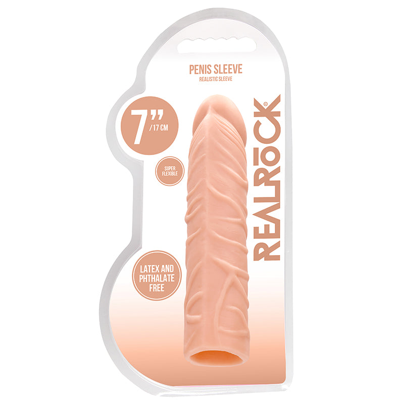 RealRock Realistic Veiny 7 in. Penis Sleeve Extender