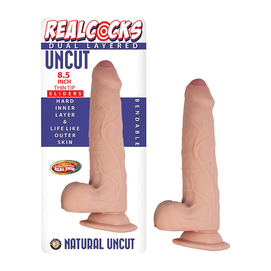 Realcocks Dual Layered Uncut Slider Thin Tip 8.5 in.-Pinkfoxxx
