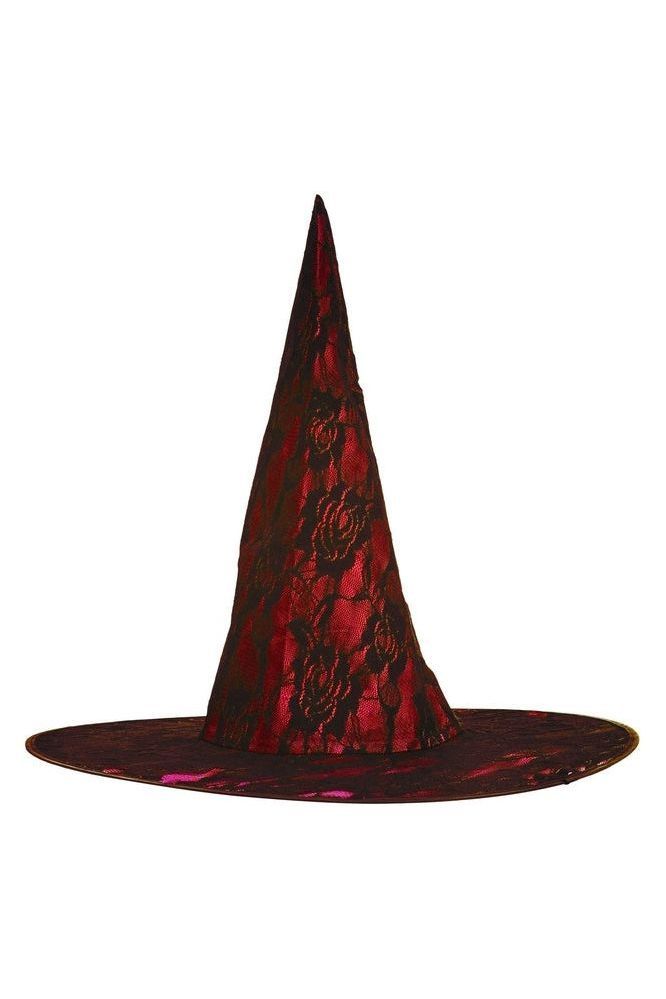 Red Lace Witch Hat