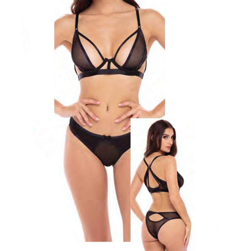 Rene Rofe New In Town 2-Piece Bra Set Black-Pinkfoxxx