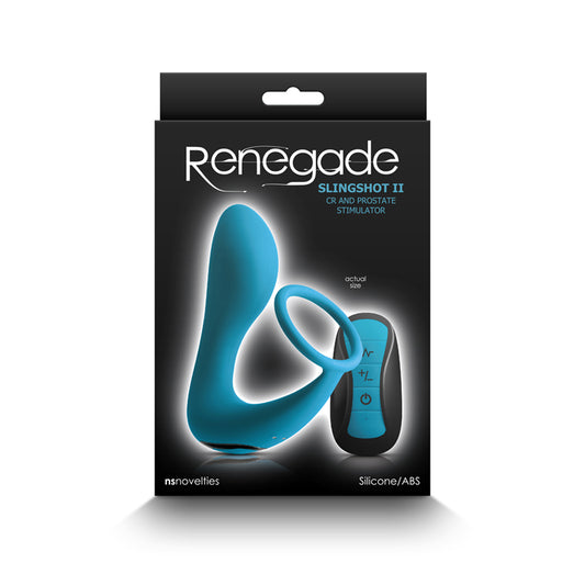 Renegade Slingshot II Cock Ring & Prostate Stimulator Teal-Pinkfoxxx