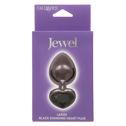 JEWEL LARGE BLACK DIAMOND HEART PLUG - SE043860