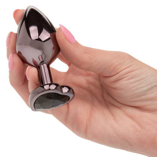 JEWEL LARGE BLACK DIAMOND HEART PLUG - SE043860