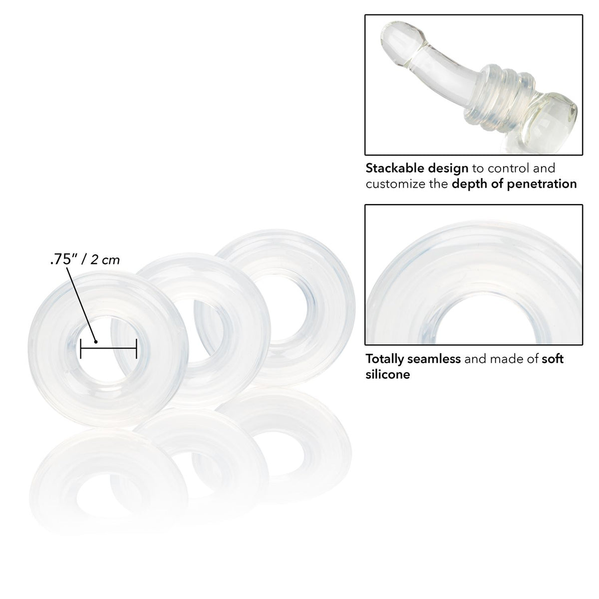 SET OF 3 SILICONE STACKER RINGS - SE143480