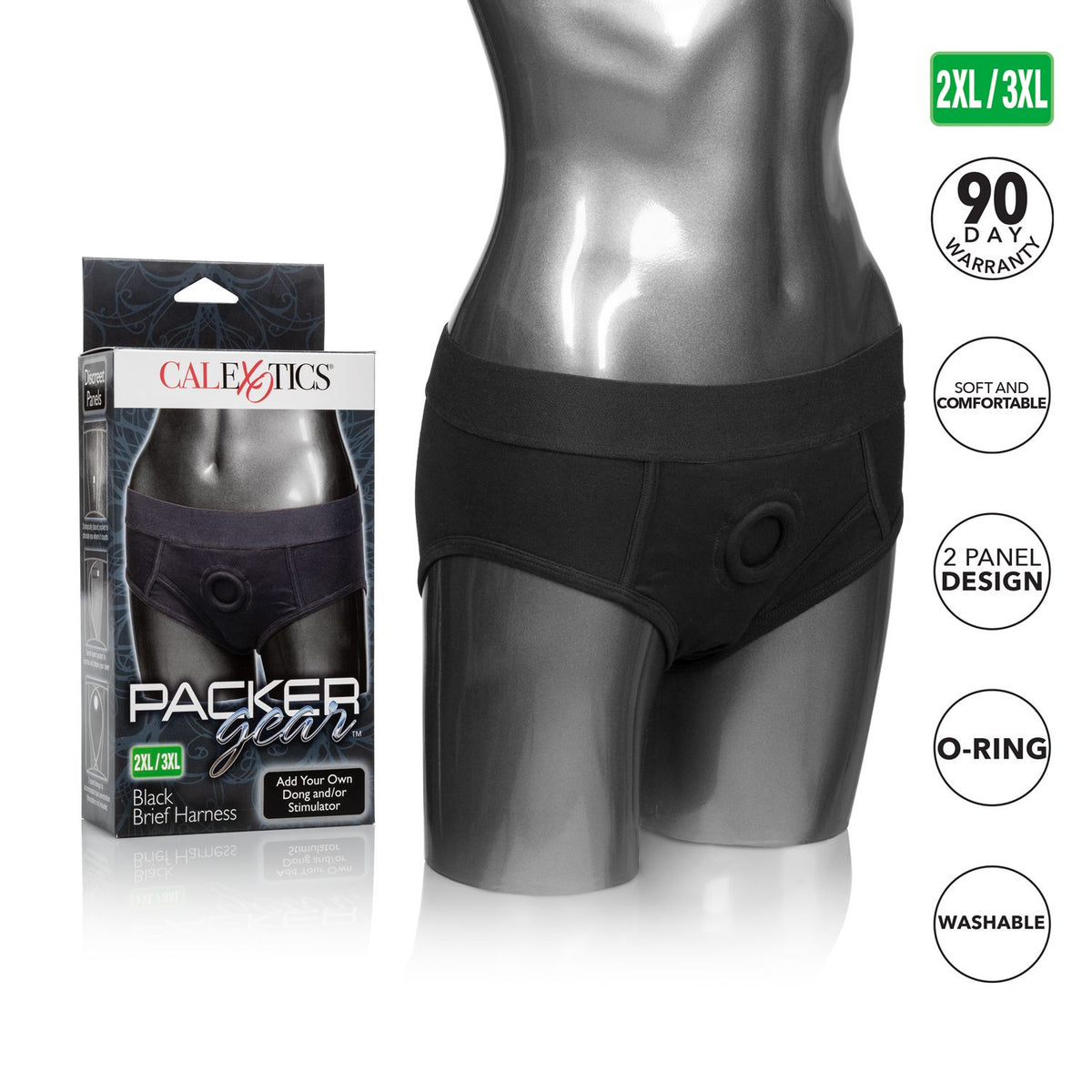 PACKER GEAR BLACK BRIEF HARNESS 2XL/3XL - SE157525