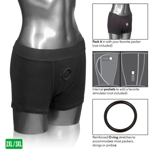 PACKER GEAR BLACK BOXER BRIEF HARNESS 2XL/3XL - SE157625