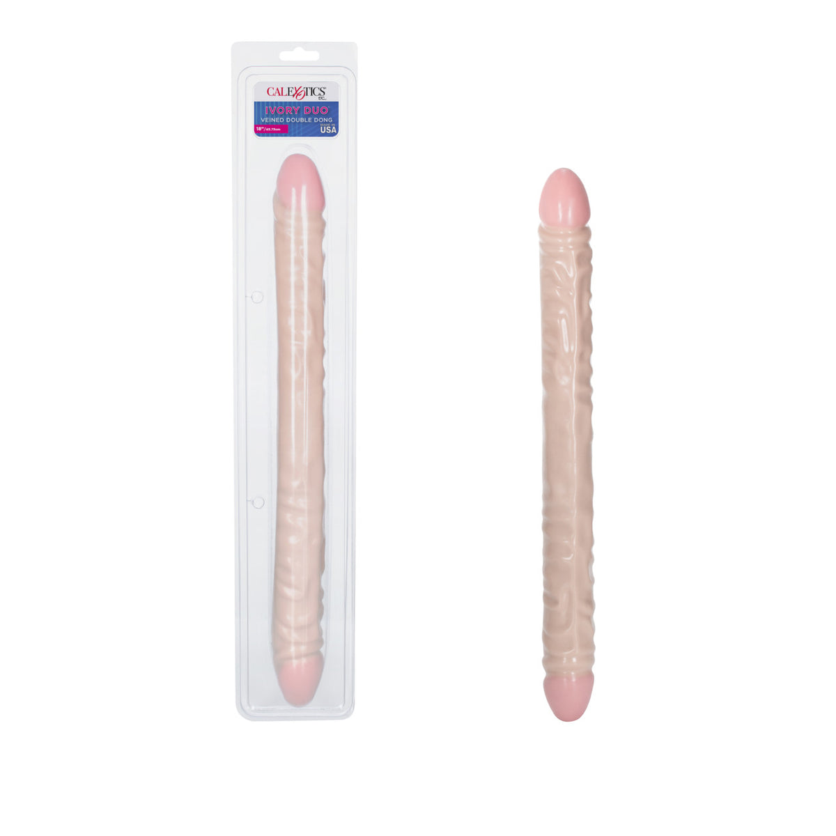 IVORY DUO 18IN VEINED DOUBLE DONG - SE019601