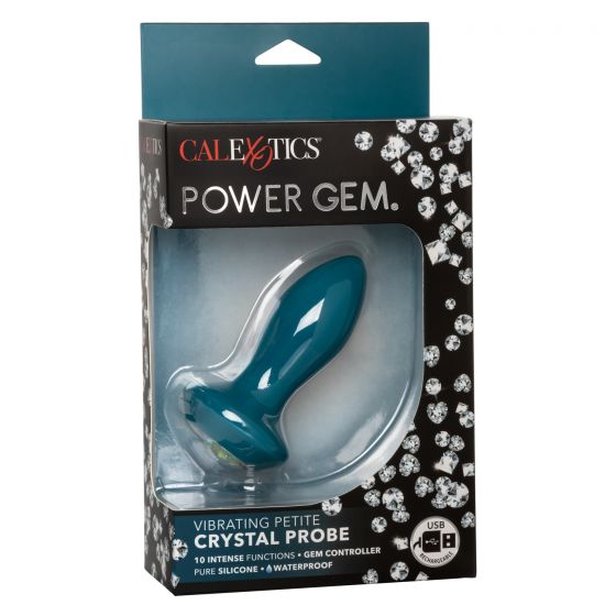 )POWER GEM VIBRATING PETITE CRYSTAL PROBE- BLUE - SE038506