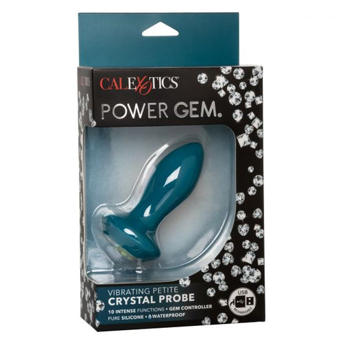 )POWER GEM VIBRATING PETITE CRYSTAL PROBE- BLUE - SE038506