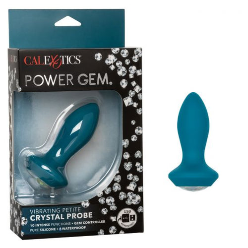 )POWER GEM VIBRATING PETITE CRYSTAL PROBE- BLUE - SE038506
