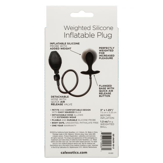 WEIGHTED SILICONE INFLATABLE BUTT PLUG - SE042910