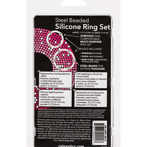 STEEL BEADED SILICONE RING SET - SE143730