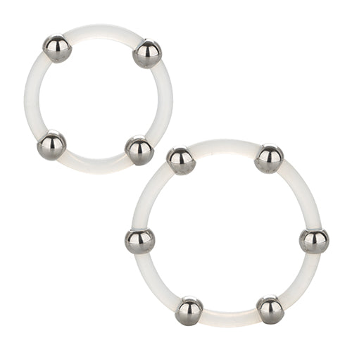 STEEL BEADED SILICONE RING SET - SE143730