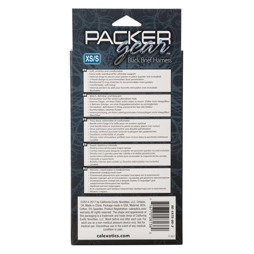 PACKER GEAR BLACK BRIEF HARNESS XS/S - SE157505
