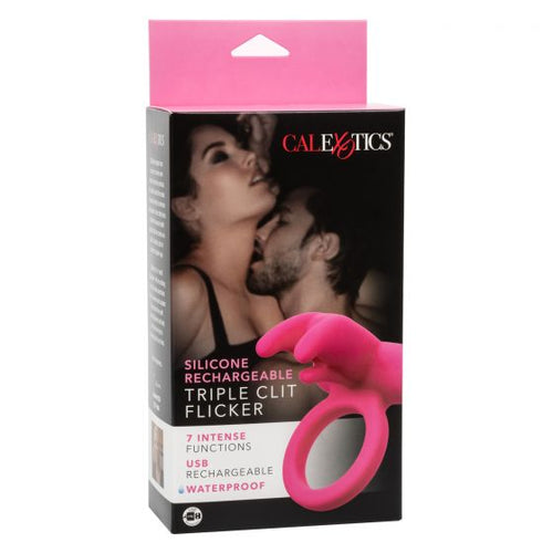 SILICONE RECHARGEABLE TRIPLE CLIT FLICKER - SE184120