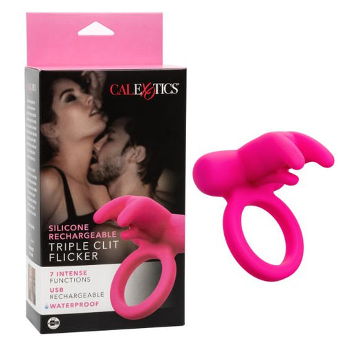 SILICONE RECHARGEABLE TRIPLE CLIT FLICKER - SE184120