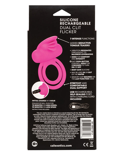 RECHARGEABLE DUAL CLIT FLICKER ENHANCER - SE184310