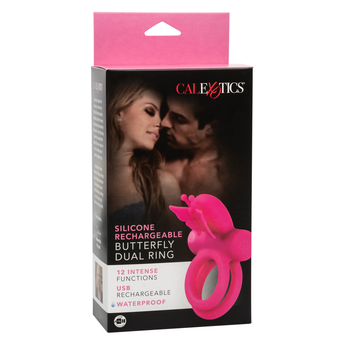 SILICONE RECHARGEABLE BUTTERFLY DUAL RING - SE184335