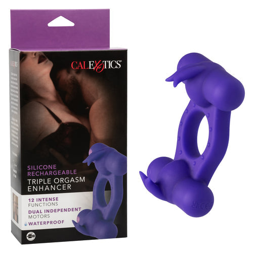SILICONE RECHARGEABLE TRIPLE ORGASM ENHANCER - SE184350