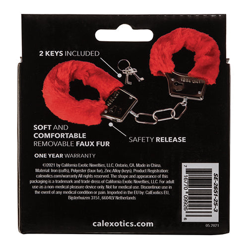 PLAYFUL FURRY CUFFS RED - SE265125