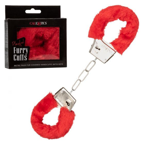 PLAYFUL FURRY CUFFS RED - SE265125