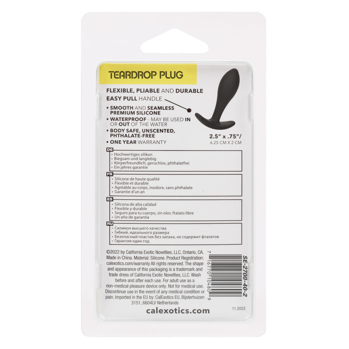BOUNDLESS TEARDROP PLUG - SE270040