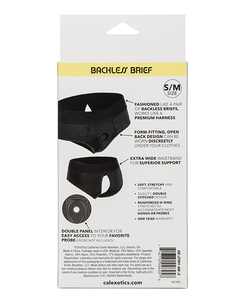 BOUNDLESS BACKLESS BRIEF S/M HARNESS BLACK - SE270109