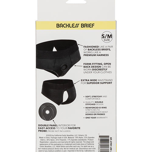BOUNDLESS BACKLESS BRIEF S/M HARNESS BLACK - SE270109