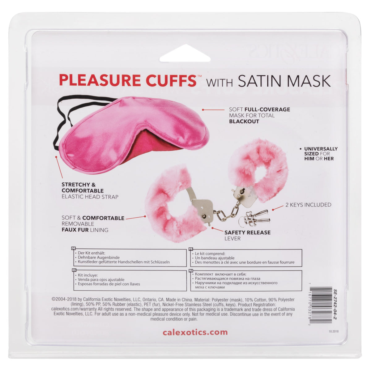 PLEASURE CUFFS W/SATIN MASK - SE274204