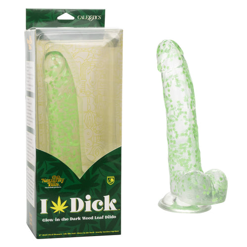 NAUGHTY BITS I LEAF DICK GLOW IN THE DARK WEED LEAF DILDO - SE441064