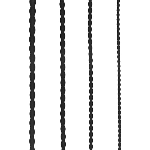 SILICONE SPIRAL SCREW PLUG SET ADVANCED URETHRAL SOUNDING BLACK - SHTOU437BLK