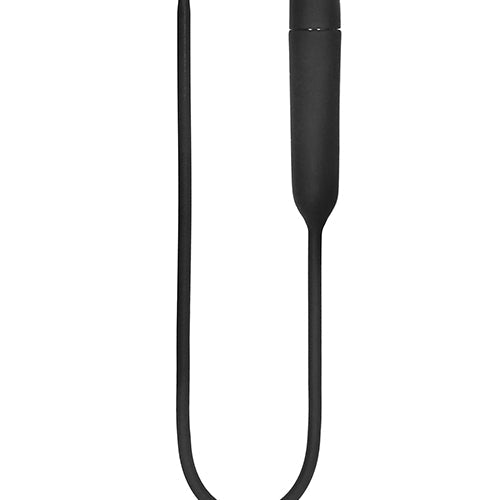 SILICONE VIBRATING BULLET PLUG EXTRA LONG URETHRAL SOUNDING BLACK - SHTOU440BLK